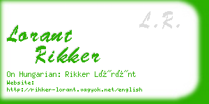 lorant rikker business card